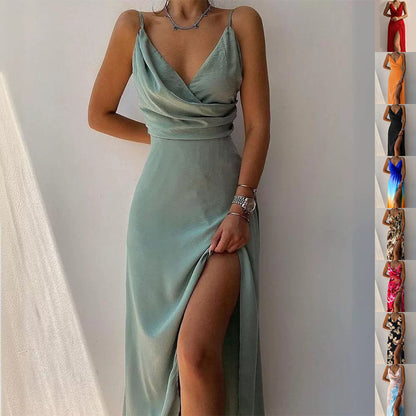 Damen Sommerkleid mit Schlitz & Trägern