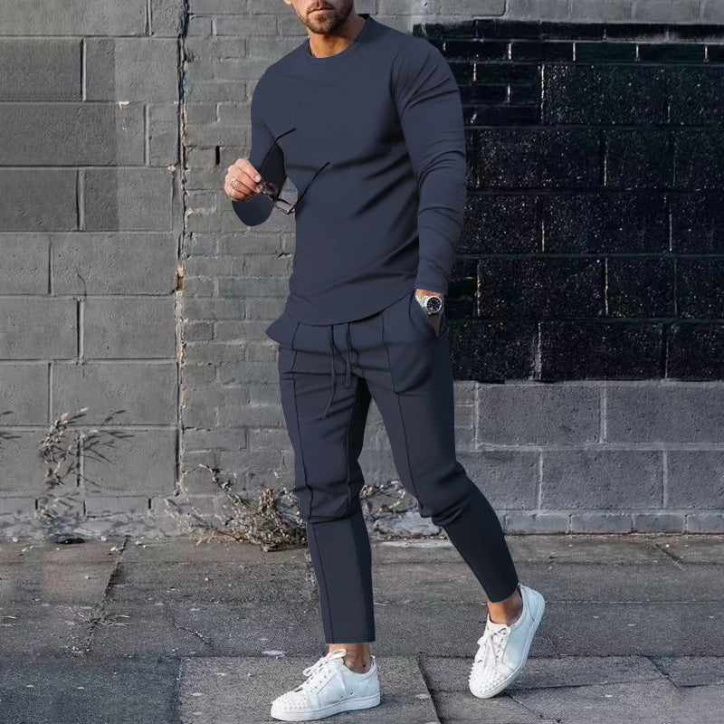 Zweiteiler für Männer lässiges Outfit Longsleeve + Hose