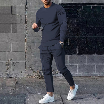 Zweiteiler für Männer lässiges Outfit Longsleeve + Hose