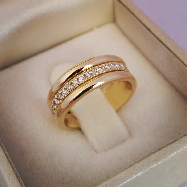 Damen Strass Ring Gold oder Silber – Modeschmuck