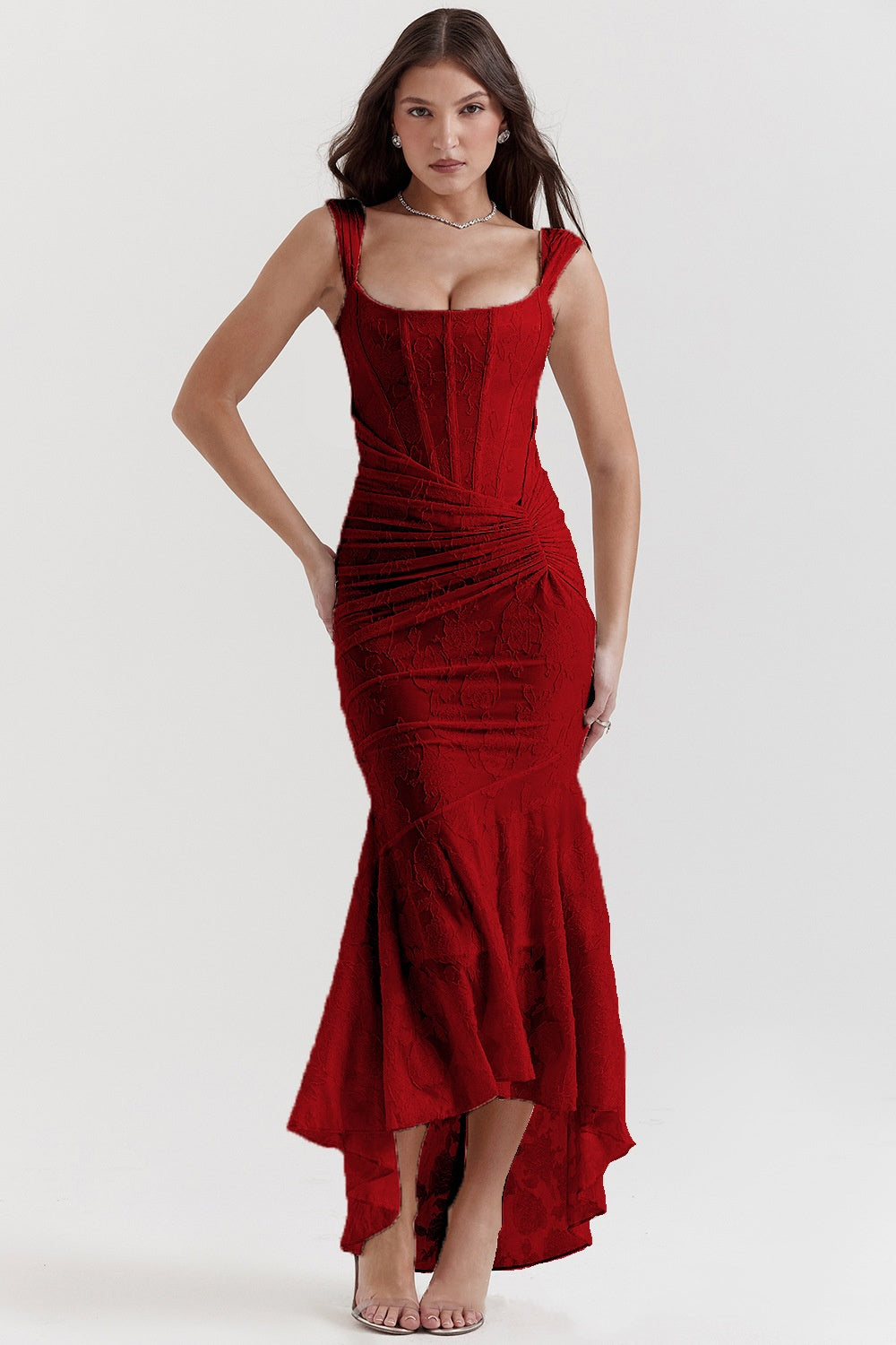 Elegantes schulterfreies Kleid – Rücken offen & figurbetont