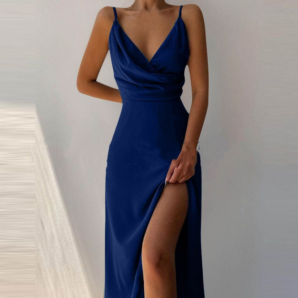 Damen Sommerkleid mit Schlitz & Trägern