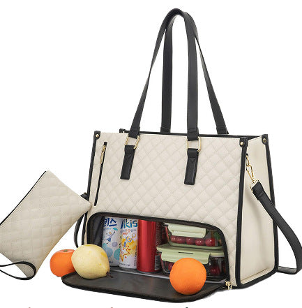 Elegante Handtasche mit integriertem Kühlfach – Kombi aus Alltagstasche und Lunchbag