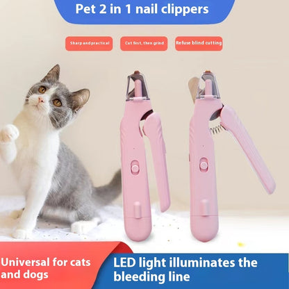 2 in 1 Haustier-Nagelknipser mit LED-Licht