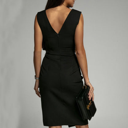Elegantes Abendkleid – Mit Schlitz & hohem Bund