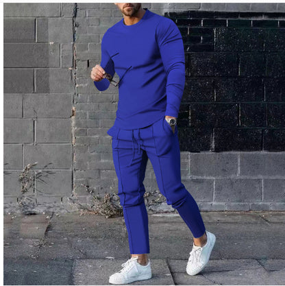 Zweiteiler für Männer lässiges Outfit Longsleeve + Hose