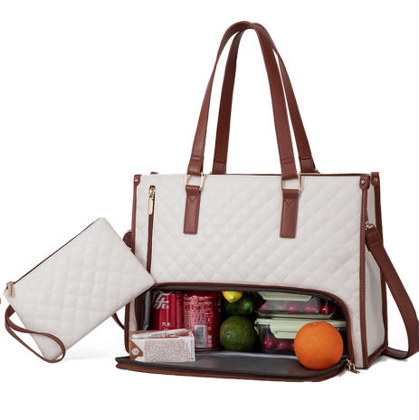Elegante Handtasche mit integriertem Kühlfach – Kombi aus Alltagstasche und Lunchbag
