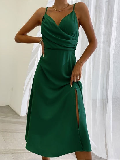 Damen Sommerkleid mit Schlitz & Trägern