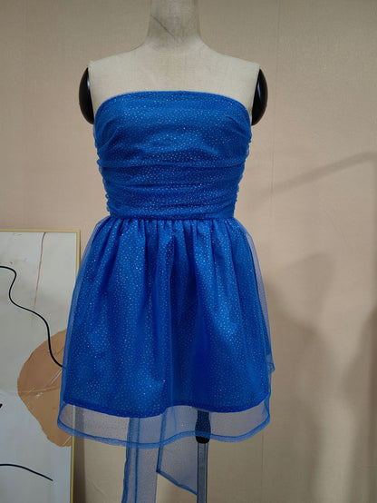 Damen Kleid – trägerlos, Schleife hinten