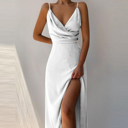 Damen Sommerkleid mit Schlitz & Trägern