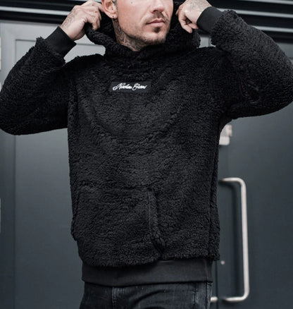 Herren Hoodie aus kuscheligem Teddy-Fleece mit Kängurutasche