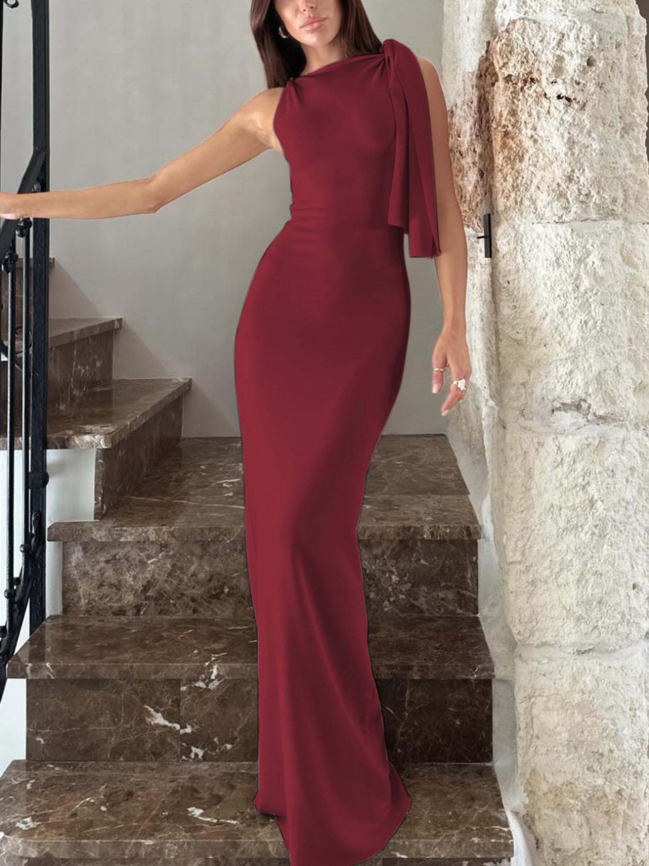 Elegantes One-Shoulder Abendkleid