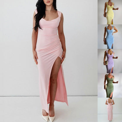 Elegantes Damen Kleid ärmellos mit Schlitz