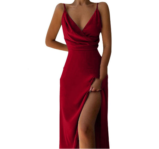 Damen Sommerkleid mit Schlitz & Trägern