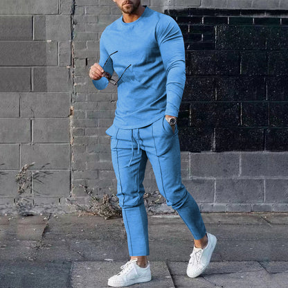 Zweiteiler für Männer lässiges Outfit Longsleeve + Hose