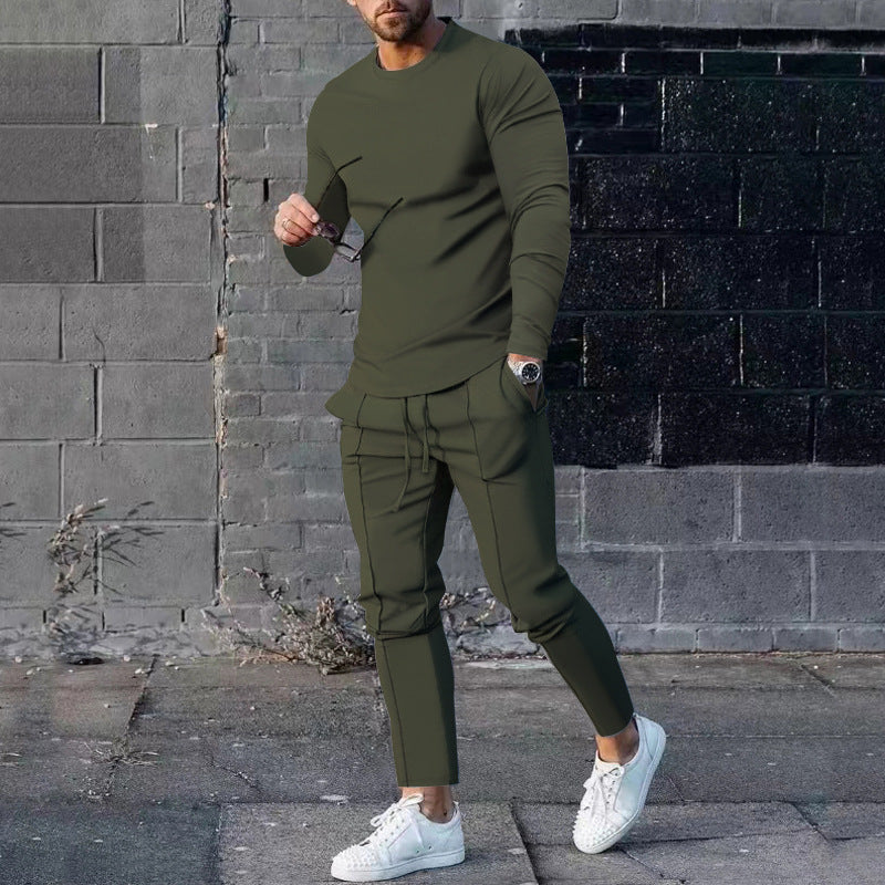 Zweiteiler für Männer lässiges Outfit Longsleeve + Hose