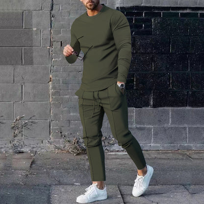 Zweiteiler für Männer lässiges Outfit Longsleeve + Hose