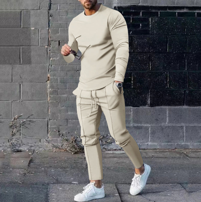 Zweiteiler für Männer lässiges Outfit Longsleeve + Hose