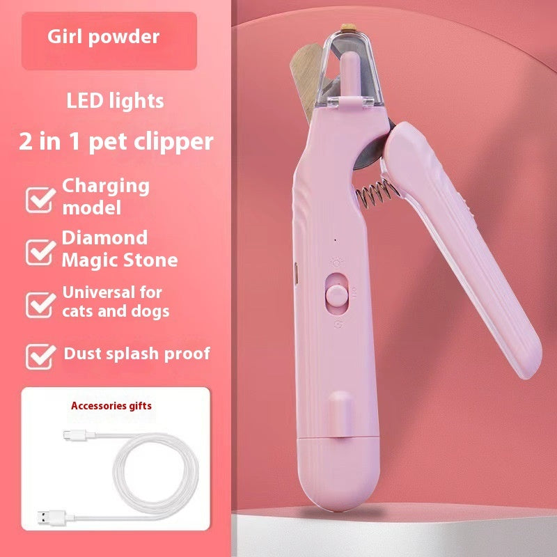 2 in 1 Haustier-Nagelknipser mit LED-Licht