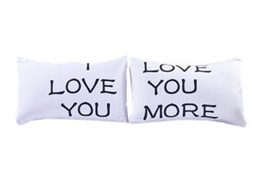 Personality White Couple Pillowcase Kingqueen Bedding
